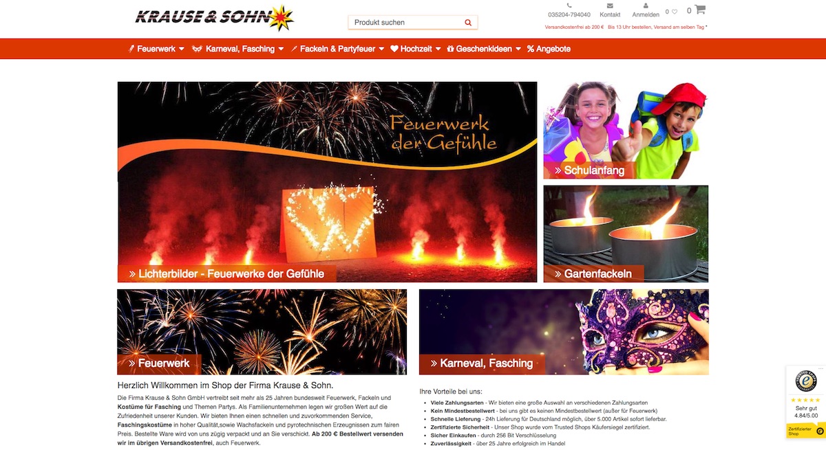 Ceres Krause Sohn Carnival fireworks plentymarkets
